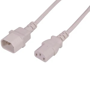 Pro Elec IEC 2m White C14 to IEC C13 IEC Extension Lead 10A - Picture 1 of 1