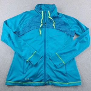 Under Armour Jacket Womens XL Blue Running Athletic Reflactive Thumb Loops - Picture 1 of 16