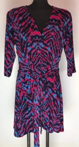 Vestido Vaina Leota Nouveau Azul Rojo Negro Estampado Inspirado en Cebra EE. UU. XX-Grande XXL - Imagen 1 de 10