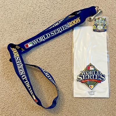 2008 World Series Lanyard w Ticket Holder & "I Was There" PIN Rays & Phillies - Image 1 of 4