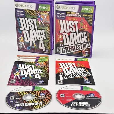 Just Dance 4 & Greatest Hits (Microsoft Xbox 360 2012) Complete CIB Tested Works - Image 1 of 4