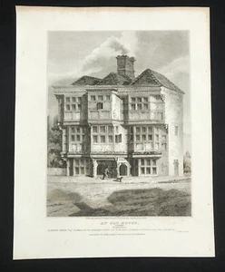 Islington Middlesex Casa Antigua Arquitectura Antigüedades Britton 1807 - Imagen 1 de 3