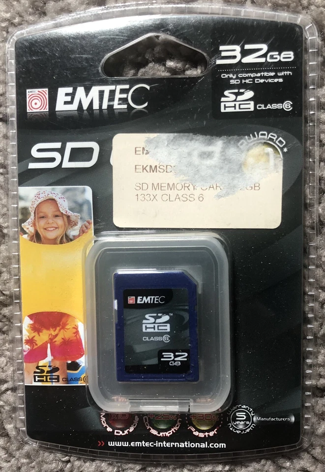 EMTEC 32GB SDHC Card Sealed In Package - Image 1 of 2