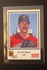 1989 Pawtucket Red Sox Dunkin' Donuts Tom Bolton #15