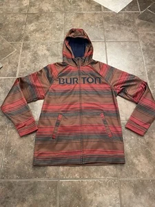 Burton Hooded Zip Up Mens L Nice Striped = - Picture 1 of 4