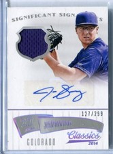 2014 Classics Jonathan Gray Significant Signatures JERSEY RELIC AUTO RC 127/299