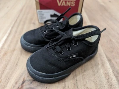 Auténticos zapatos Vans para bebé niño pequeño negro/negro talla 4,5 Foto 1 de 4