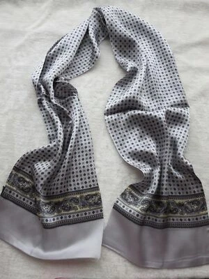 NUEVO Para hombres 100 Bufanda de Seda Doble Capa Pañuelo Largo Silenciador Oficinas Comerciales Foto 1 de 4