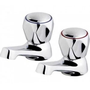 Pair Of Traditional Contract Bath Taps Chrome WRAS Approved - Picture 1 of 3