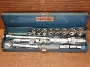 Vintage "S-K WAYNE" 3/8" SAE 18 piezas Juego de enchufes mixtos 3/8" - 7/8" - Imagen 1 de 20