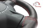 FOR SMART PASSION 13-13 BROWN LEATHER STEERING WHEEL COVER, RED 2 STIT