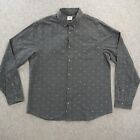 Marine Layer Shirt Mens Large Gray Button Up Long Sleeve Graphic Print Flannel