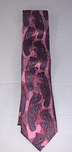 ZEGNA Pink PAISLEY Neck Tie 100% Silk NWT Made In Italy New - Picture 1 of 5
