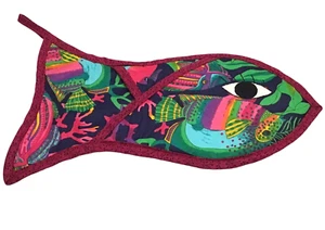 Fish Oven Mitt Unique Kitchen 16"  Beachhouse Fisherman Boho Hang Loop Tropical - Picture 1 of 4