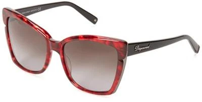 NEW Dsquared2 DQ0098 69B Red Tortoise/Grey Gradient Oversize Women's Sunglasses  - Image 1 of 2
