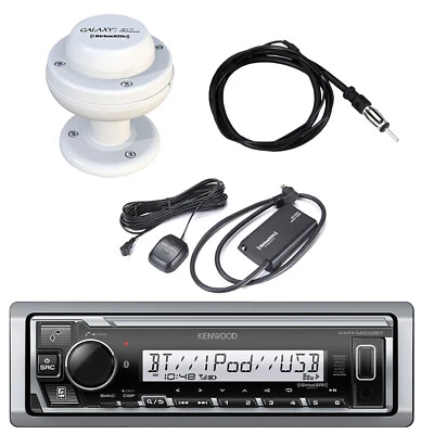 Kenwood Single DIN Marine Digital Media Receiver W/Satellite Vehicle Tuner Kit - Image 1 of 4
