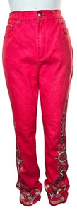 Jeans DG2 By Diane Gilman rosso bianco e blu denim alto ragazza - Foto 1 di 8