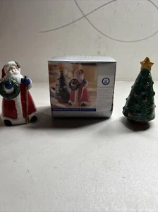 HomeTrends Homespun Holiday "Santa & Tree" Salt & Pepper Shakers NIB FREE SHIP! - Picture 1 of 10