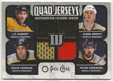 2007-08 O-Pee-Chee Materials Quad Jersey #DLAF Legwand Arnott Forsberg Dumont