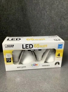 4 PACK FEIT 11.5 Watt BR30 FLOOD LED BULBS Dimmable 65 W SOFT WHITE M38A - Picture 1 of 5