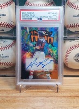 2020 Topps Finest The Man Orange Refractor Auto Austin Riley #1/25 PSA 9