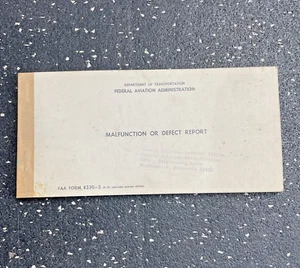 1970'S or late 1960'S AVIATION MALFUNCTION OR DEFECT REPORT CARD Booklet of 25 - Picture 1 of 3