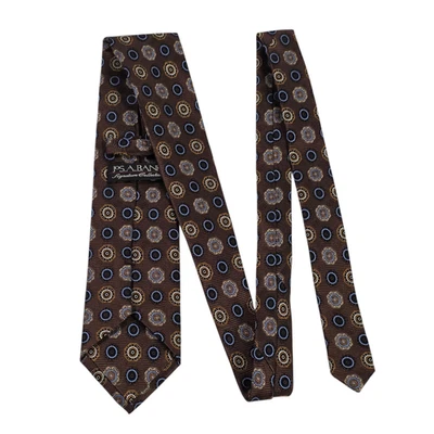 Corbata Jos A Bank Signature Collection para hombre 7 pliegues marrón floral bordada Foto 1 de 4