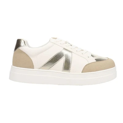 MIA Astra Metallic Lace Up  Womens Gold, White Sneakers Casual Shoes GS1500701-W - Image 1 of 4