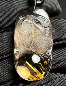 46*24*12mm A++ Natürliches Gold Rutilquarz Titan Kristall Anhänger - Bild 1 von 7