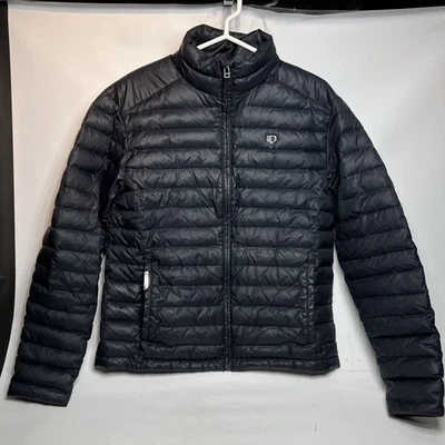 Chaqueta acolchada de plumón Pearl Izumi para hombre grande negra de ganso/pluma con cremallera Foto 1 de 4