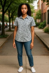 REI Women’s Floral Button Down Short Sleeve Breathable Shirt Large Vented - Picture 1 of 12