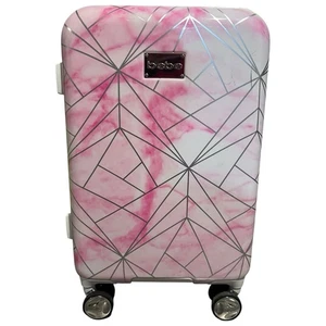Bebe Alana Spinner Suitcase Pink Marble Style Hardbody Suitcase 21”x13”x9” - Picture 1 of 9
