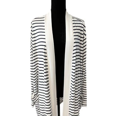 NWT T by TALBOTS SPF 50 Long Sleeve Striped Cardigan Plus Size 3X Protection $90 - Image 1 of 4