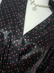 Apt 9 Bata Íntima Negra Rosa Corazón Día de San Valentín Lencería Boudoir Mediana - Imagen 1 de 11