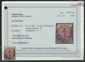 Hanóver (Altdeutschland) 8a ejemplar normal examinado usado 1856 coro (9469768 - Imagen 1 de 2