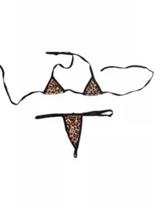 Sexy Leopard Print Micro Bikini Lingerie Fancy Outfit Role Play - Picture 1 of 3
