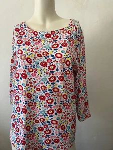 Charter Club Boat Neck Paisley Rustic Floral Country Supima Cotton Top Size M - Picture 1 of 6
