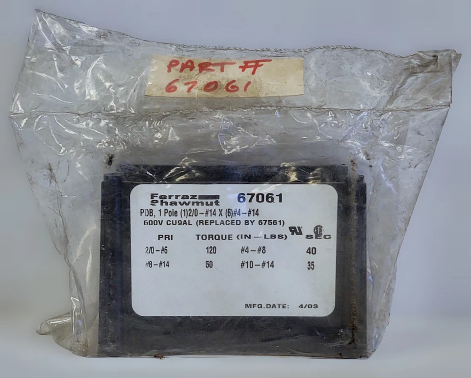 Ferraz Shawmut 67061 Power Distribution Block - Image 1 of 4
