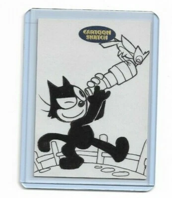 CLASSIC CARTOON SKETCH ART TRADING CARDS HAND DRAWN SKETCH FELIX THE CAT - Image 1 of 3