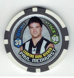 2009 AFL TOPPS SILVER CHIPZ - (LEADING GOAL KICKER) Paul MEDHURST (COLLINGWOOD)