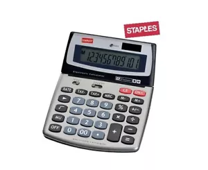 Staples Taschenrechner 12-stellig 2-Power (Solar und Batterie) - Tischrechner - Bild 1 von 1