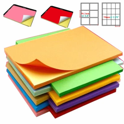 A4 Sheets Print Paper White Self Adhesive Color Paper Goods Mark Office Use Lot - Image 1 of 2