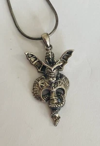 Peter Stein PSCL Sterling Silber DRACHENSCHWERT WIKINGER SKULL 925 Halskette Anhänger - Bild 1 von 19
