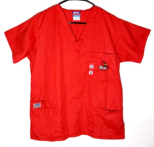 Louisville Cardinals Mens Scrub Top by Gel Scrubs | Official Medical Top Small - Picture 1 of 7
