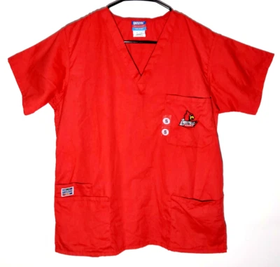 Louisville Cardinals Mens Scrub Top by Gel Scrubs | Official Medical Top Small - Image 1 of 4