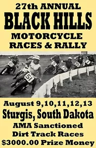 Impresión artística póster retro de carreras de motocicletas Sturgis South Dakota 1967 - Imagen 1 de 2