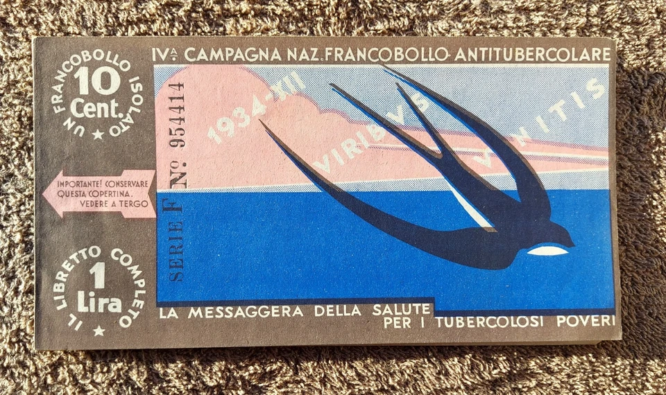 IV CAMPAGNA ANTITUBERCOLARE 1934 LIBRETTO 10 CHIUDILETTERA - Immagine 1 di 3