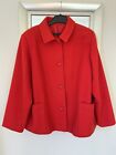 M&S Pure New Wool Gorgeous Jacket In Bright Red Sz20 Exc Cond