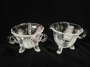 Heisey MINUET Glass Creamer/Open Sugar Set 3¼" 6 oz. - Picture 1 of 12