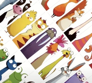 30 PC Bookmark Set Animal Cartoon Big Eyes Zoo 1.5" x 6" New Free Ship 112 - Picture 1 of 2